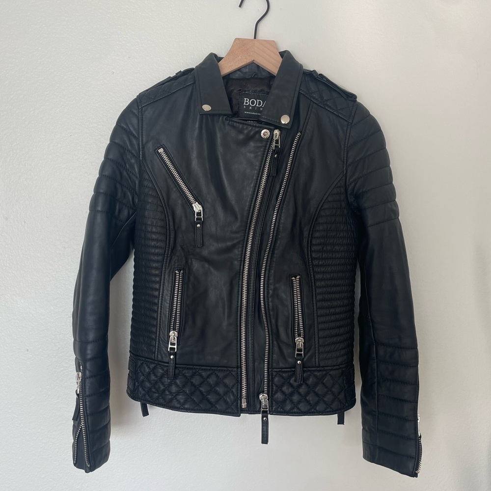 Body Skins Leather Biker Jacket
